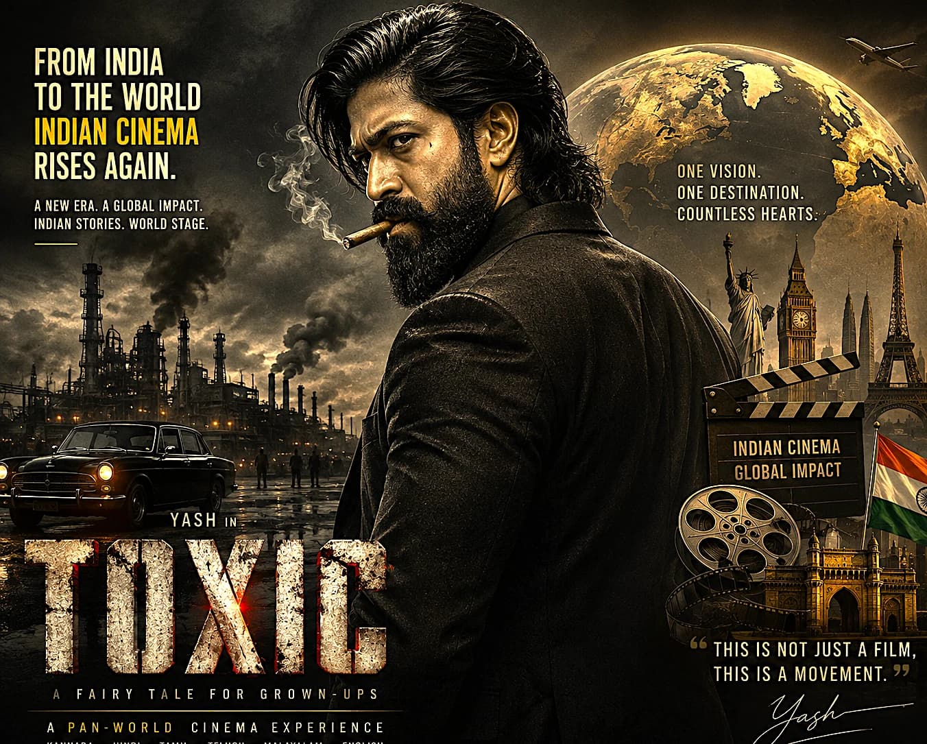 Yash in Toxic: A Fairy Tale for Grown-Ups, representing the global ambitions of Indian cinema